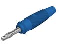 Banankontakt Isolerad Ohöljd 4 mm Mässing Nickel 30VAC 60VDC 32A Lödning Blå Paket med 5 delar